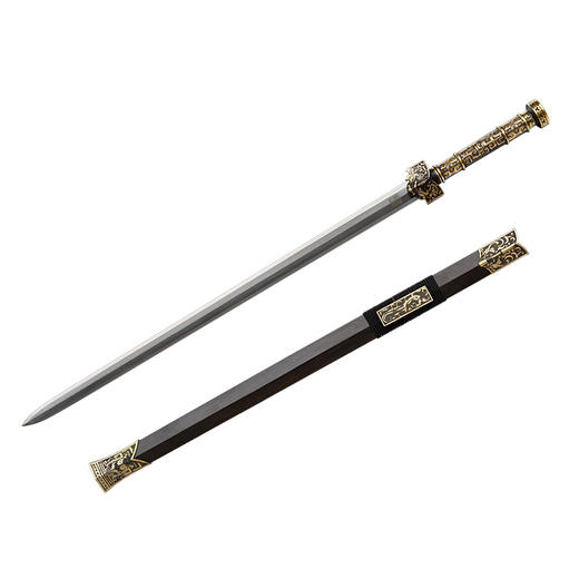 战锋龙王剑 大汉剑战国剑 传统宝剑硬剑一体剑 龙泉沈广隆宝剑 未开刃 商品图6