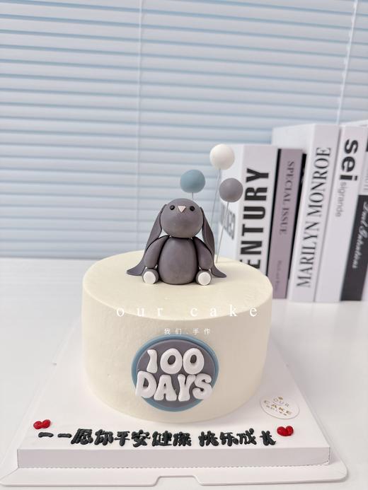 小兔抱小熊卡通动物蛋糕-低糖处理无添加 商品图4