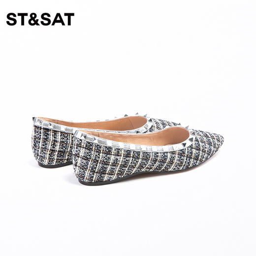 星期六小香风尖头铆钉平底鞋SS4111121A 商品图4