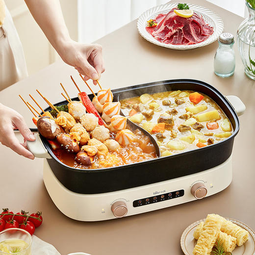 【小程序】小熊(Bear)电火锅 双旋钮鸳鸯锅独立控温 多功能锅 6.5L大容量分体式家用电煮锅火锅锅多用途锅 DHG-D65B1 商品图14