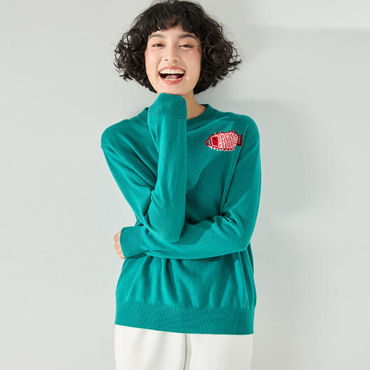 东黎 • 粗纺圆领女套衫 3334 商品图2