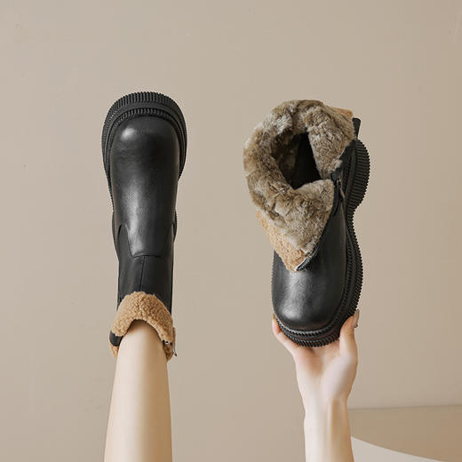 厚底百搭，爆款真皮真毛羊皮毛一体雪地靴MLD-AC651 商品图6