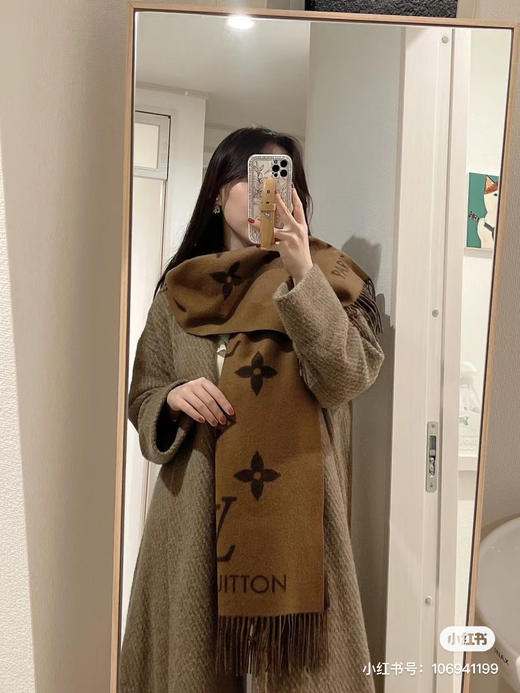 Lv羊绒围巾-巧克力色 商品图9