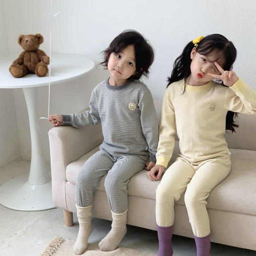 【 29.9/套起】儿童蚕丝羊毛无骨保暖内衣套装男女童德绒高领秋衣秋裤家居服聚 商品图1