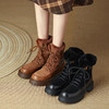 真皮雪地靴，圆头复古系带户外短靴SSS5108 商品缩略图8