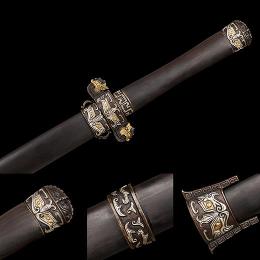 星川剑 手工花纹钢传统宝剑战国剑汉剑唐剑龙泉沈广隆宝剑 未开刃 商品图5