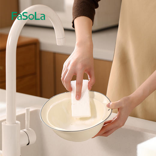 FaSoLa可撕清洁海绵厨房洗碗海绵擦洗刷神器清洁擦洗碗清洁海绵刷 商品图1