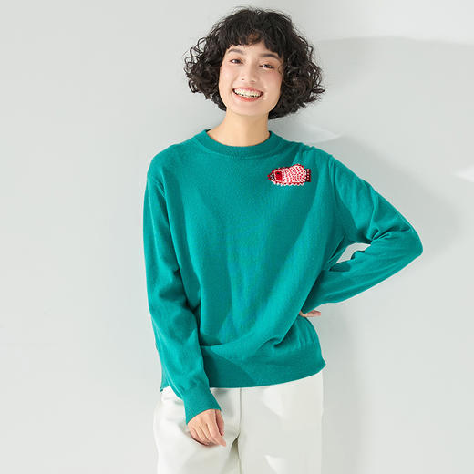 东黎 • 粗纺圆领女套衫 3334 商品图0