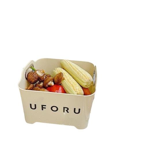 奶油风厨房沥水篮洗菜篮家用客厅清洗水果篮多功能收纳轻奢带提手 商品图4