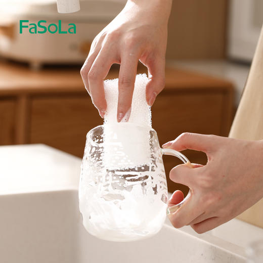 FaSoLa可撕清洁海绵厨房洗碗海绵擦洗刷神器清洁擦洗碗清洁海绵刷 商品图7