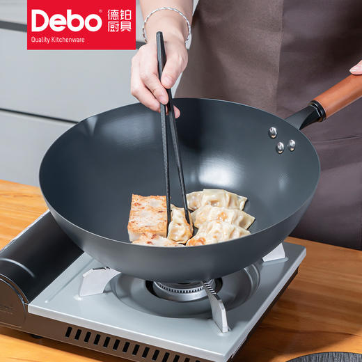 Debo德铂西多夫炒锅无氟精铁电磁炉燃气灶通用 商品图4