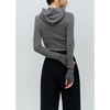 新款法式无压感毛衣叠穿设计感连帽修身打底衫含毛针织衫秋冬 商品缩略图1