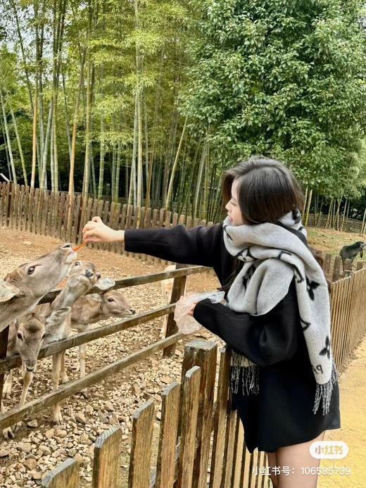 Lv羊绒围巾-黑灰色 商品图10