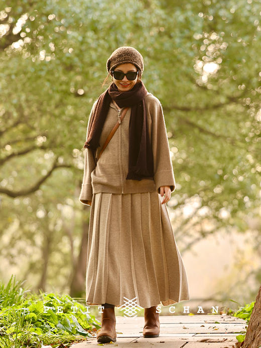 PETIT SCHAN小闪 CLO#397 Nihility 无他 秋冬高端针织系列纯山羊绒宽松袖拉链针织开衫 商品图1