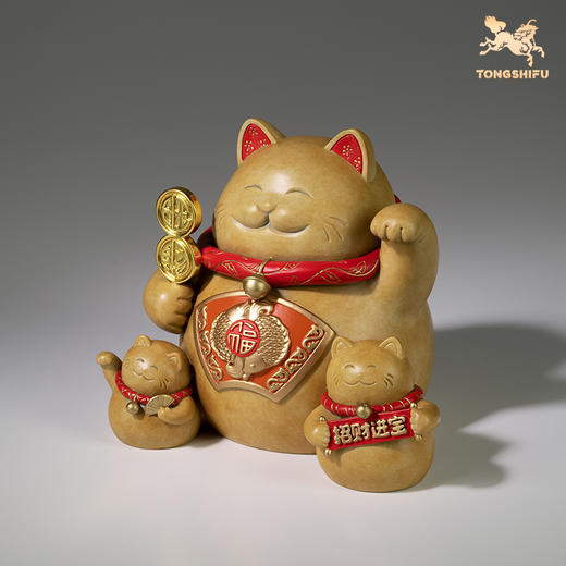 铜师傅 铜摆件《吉祥猫》桌面客厅招财猫开业乔迁之喜家居装饰品 商品图4