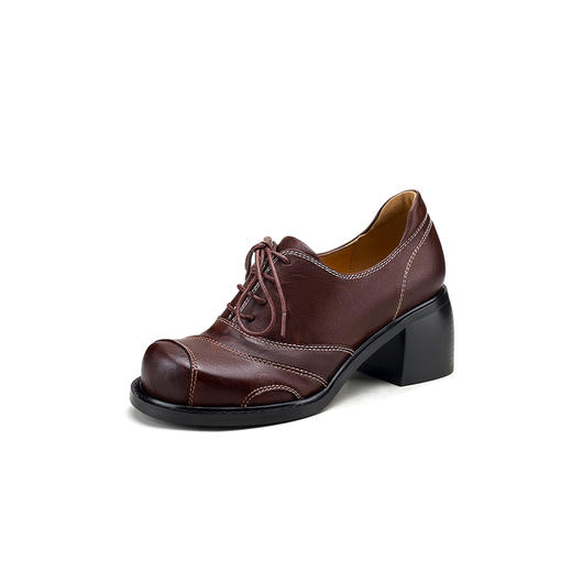 时尚个性，新款圆头真皮粗跟小皮鞋BE-b7126 商品图13