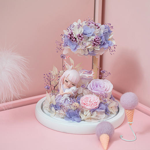 新款小魔女玻璃花园小夜灯永生花 商品图3