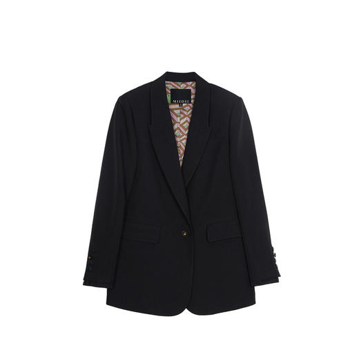 谜底西服女2024春季新款通勤风时尚宽松一粒扣西装外套241MW0073 商品图4