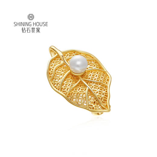 【直播福利】【限时秒杀】【一叶暴富】钻石世家 一叶暴富项链 银胸针毛衣链 合金胸针毛衣链 一款两戴 珍珠项链 叶子造型胸针 链长约70cm 商品图2