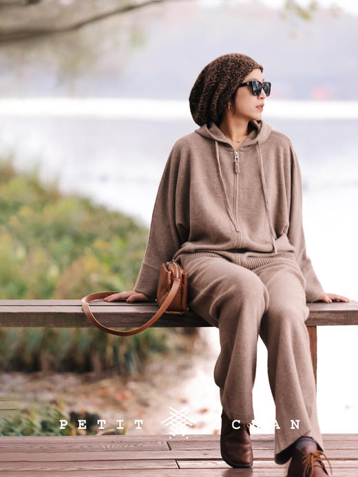 PETIT SCHAN小闪 CLO#397 Nihility 无他 秋冬高端针织系列纯山羊绒宽松袖拉链针织开衫 商品图4