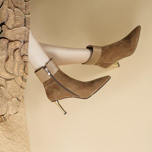 气质通勤尖头细高跟，细高跟短靴WDS-57-107 商品图3