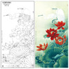 【大彩图】李晓明工笔画白描底稿《双鹭红莲》荷花白鹭临摹勾线花鸟线稿KA14 商品缩略图0