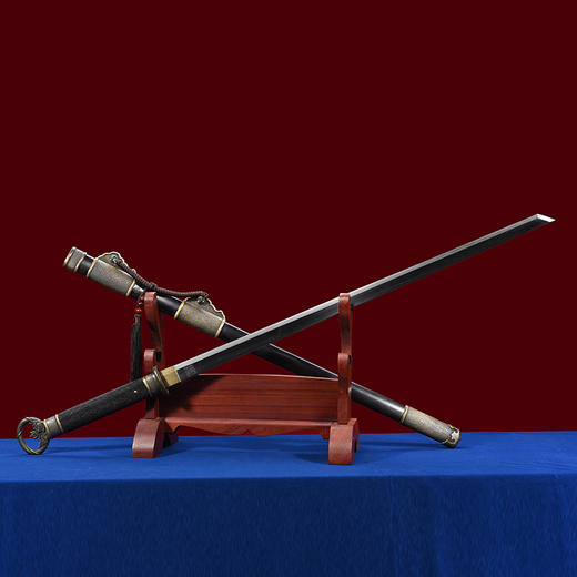 麒麟环首刀剑花纹钢龙泉沈广隆宝剑一体刀剑防身冷兵器 未开刃 商品图2