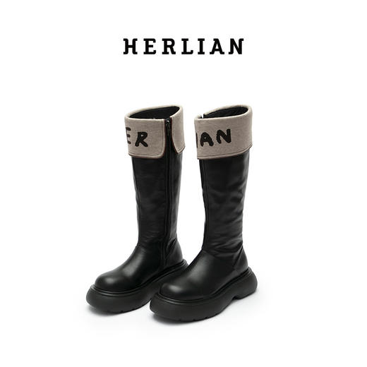 HL2CAWPS1301-1 翻边logo高筒靴 商品图0