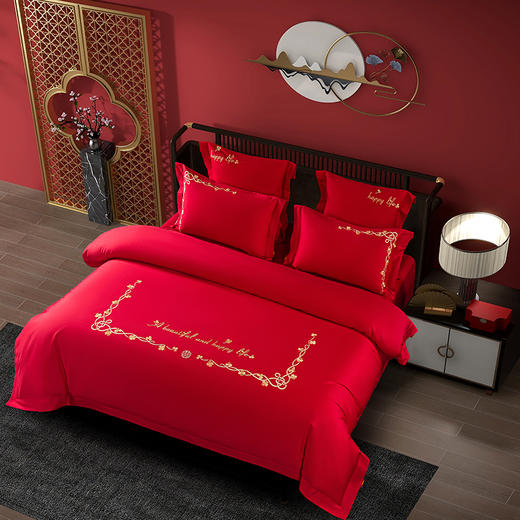 【会员专享】多喜爱 喜玫瑰婚庆床上用品六件套 你是唯一nt 商品图1