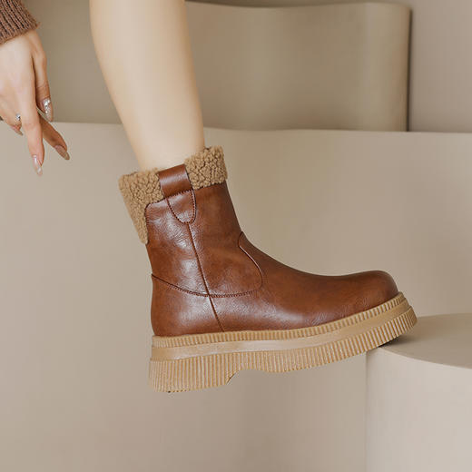 厚底百搭，爆款真皮真毛羊皮毛一体雪地靴MLD-AC651 商品图10