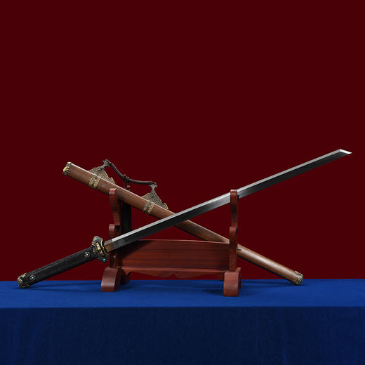 天盛唐横刀剑花纹钢龙泉沈广隆宝剑一体刀剑防身冷兵器 未开刃 商品图2