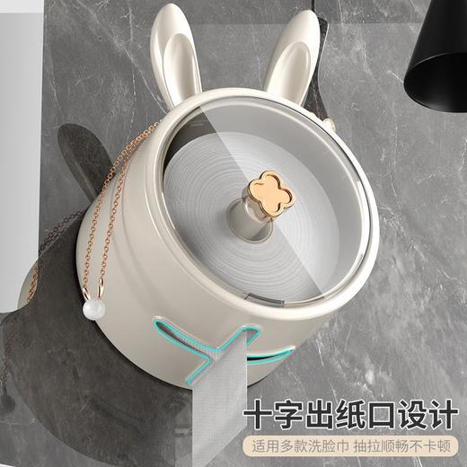 兔子纸巾盒洗脸巾盒轻奢壁挂卫生间卷纸盒免打孔防水首饰收纳盒 商品图2