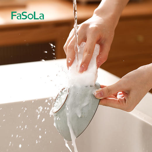 FaSoLa可撕清洁海绵厨房洗碗海绵擦洗刷神器清洁擦洗碗清洁海绵刷 商品图2