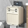 棋盘格卫生间纸巾盒奶油风双层置物架防水免打孔壁挂式卷纸抽纸盒 商品缩略图0