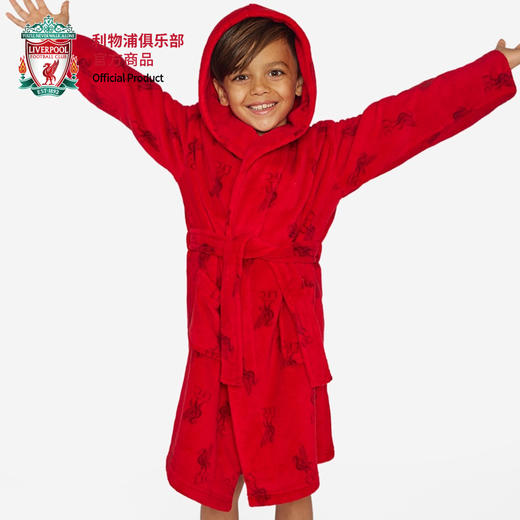 【官网同款】利物浦俱乐部官方商品 | 红色连帽浴袍柔软珊瑚绒童 商品图2