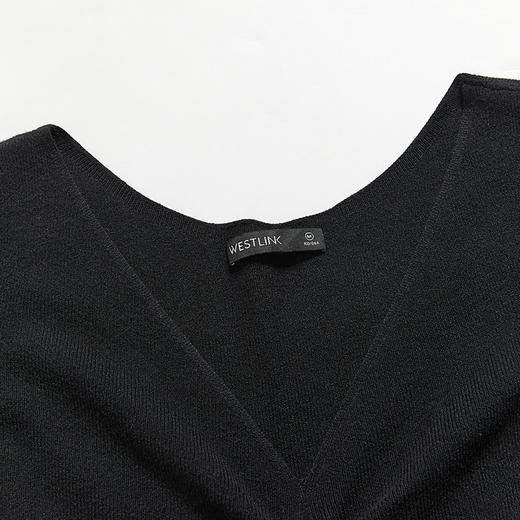 西遇赫本风黑色针织毛衣连衣裙新款小个子法式高级感长裙D0240013 商品图5