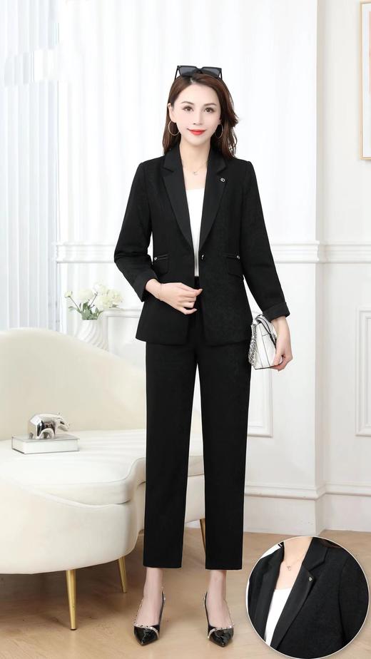 A7010        简约休闲气质干练职业通勤西装外套+长裤两件套套装（特价不退换） 商品图0