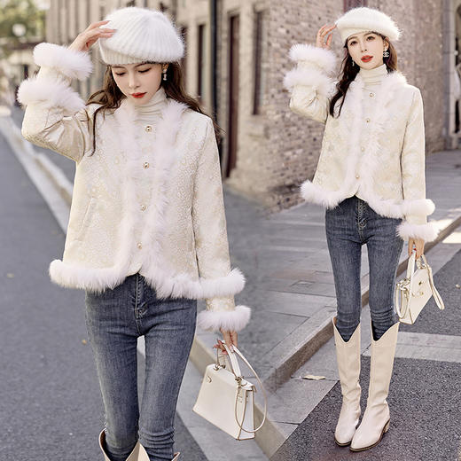 冬季新款，真毛领拼接白鸭绒羽绒衣HR-AQHUI7753 商品图0