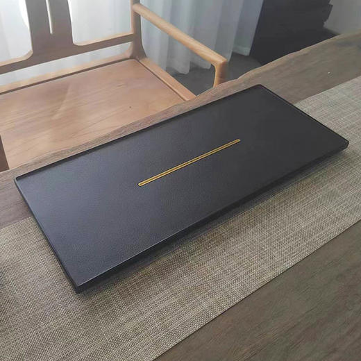 锦绣陶石茶盘60X25X1.7cm雅趣乌金石茶盘（60*30cm） 商品图3