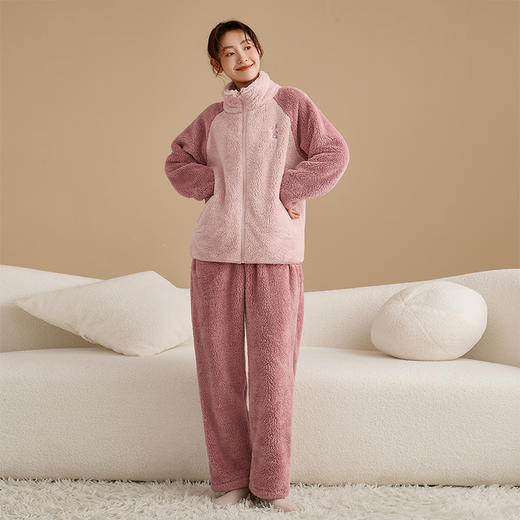 康妮雅女式长袖长裤开襟套装 商品图0