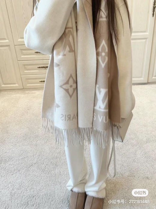 Lv羊绒围巾-浅色奶茶色 商品图6