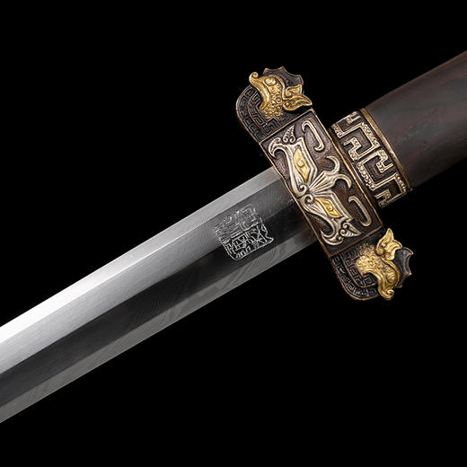 星川剑 手工花纹钢传统宝剑战国剑汉剑唐剑龙泉沈广隆宝剑 未开刃 商品图10