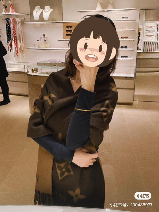 Lv羊绒围巾-巧克力色 商品图7