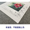 【大彩图】李晓明工笔画白描底稿斗方小品《葛巾紫》牡丹临摹勾线花鸟线稿K040 商品缩略图2