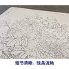 【大彩图】李晓明横幅工笔画白描底稿《春色满园》牡丹临摹勾线花鸟线稿KA20 商品缩略图4