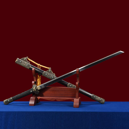 麒麟唐横刀剑花纹钢龙泉沈广隆宝剑一体刀剑防身冷兵器 未开刃 商品图2