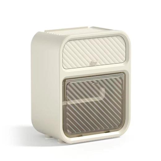 奶油风卫生间纸巾盒轻奢浴室免打孔双层置物架壁挂式卷纸抽纸盒 商品图4