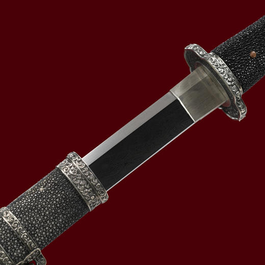 鸿运唐横刀剑短刀剑传统花纹钢手工刀剑龙泉沈广隆宝剑 未开刃 商品图4