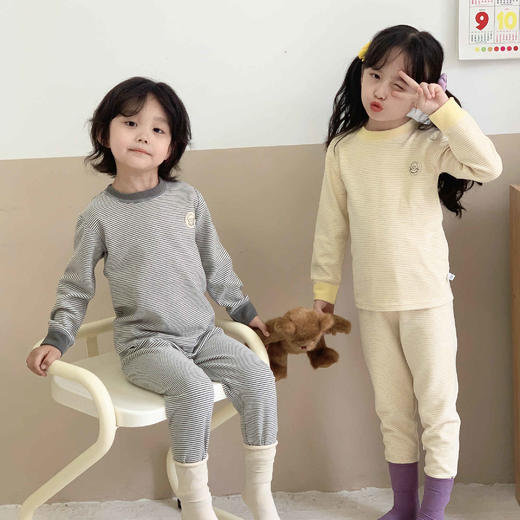 【 29.9/套起】儿童蚕丝羊毛无骨保暖内衣套装男女童德绒高领秋衣秋裤家居服聚 商品图4