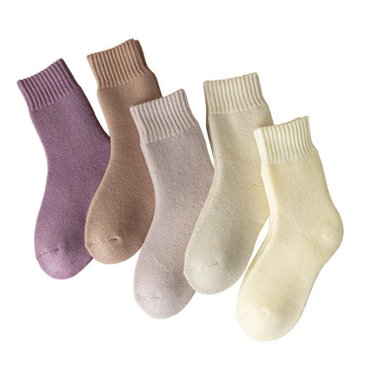 【加厚腈纶拉绒袜5双49元！一双抵10双 真的太暖和了~】加绒加厚女袜 柔软细腻毛绒内里 牢牢锁住温暖 高弹不勒脚 保暖不掉毛 商品图4